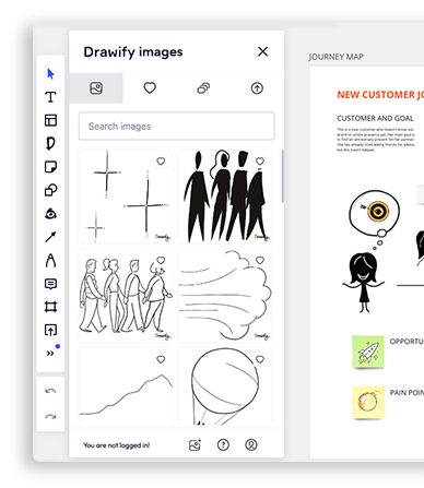 A screenshot showing the Drawify Miro App open in the Miro user interface