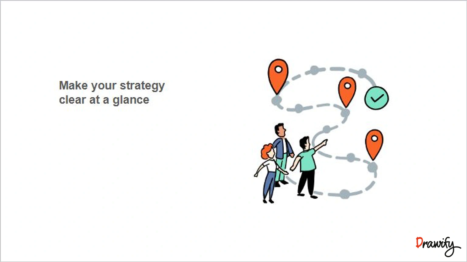 Google Slides presentation using a Drawify hand-drawn visual to explain a business idea