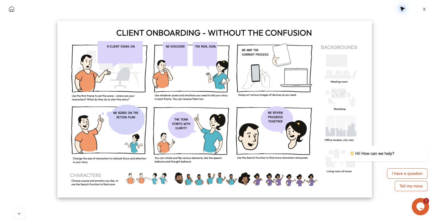 Finished client onboarding visual created with Drawify